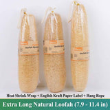 Natural Long Loofah Sponge for Kitchen Cleaning, Non-Stick Dish Scrubber, Eco-Friendly Plant Fiber Scouring Pad with Hanging Rope, Versatile for Pots, Pans, and Cookware (L, Shrink) In Australia - Darrahopens