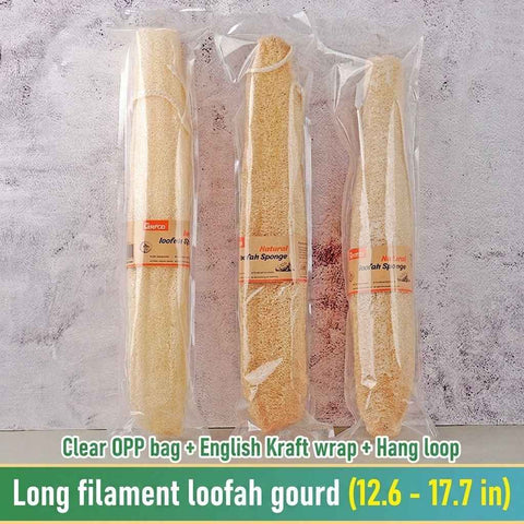 Natural Long Loofah Sponge for Kitchen Cleaning, Non-Stick Dish Scrubber, Eco-Friendly Plant Fiber Scouring Pad with Hanging Rope, Versatile for Pots, Pans, and Cookware (L, OPP) In Australia - Darrahopens