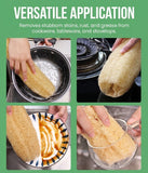 Natural Long Loofah Sponge for Kitchen Cleaning, Non-Stick Dish Scrubber, Eco-Friendly Plant Fiber Scouring Pad with Hanging Rope, Versatile for Pots, Pans, and Cookware (M, OPP)
