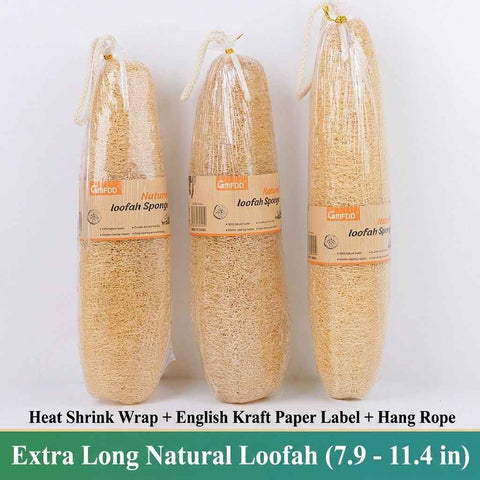 Natural Long Loofah Sponge for Kitchen Cleaning, Non-Stick Dish Scrubber, Eco-Friendly Plant Fiber Scouring Pad with Hanging Rope, Versatile for Pots, Pans, and Cookware (M, Shrink) In Australia - Darrahopens
