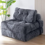 Darrahopens Furniture > Sofas > Sofas & Sofa Beds Convertible Folding Sofa Bed Pumpkin Design Corduroy Fabric Two-in-One Lounger for Living Room Bedroom Small Apartments Guest Room Daily Relaxation and Overnight Sleeping (Grey) In Australia - Darrahopens