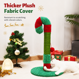 Cat Christmas Tree Scratcher Post with Spring Bobbing Head and Hanging Ball, Festive Santa and Candy Cane Design, Durable Sisal Rope, No-Mess Scratching, Interactive Indoor Cat Toy and Holiday Decor (30*57CM) In Australia - Darrahopens