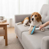 Triple-Action Pet Hair Remover Brush for Cats and Dogs – Reusable Lint Roller with Washable Blue and Grey Fabric Bristles, Durable Plastic Handle, Perfect for Carpets, Upholstery, Clothing, and Car Interiors In Australia - Darrahopens