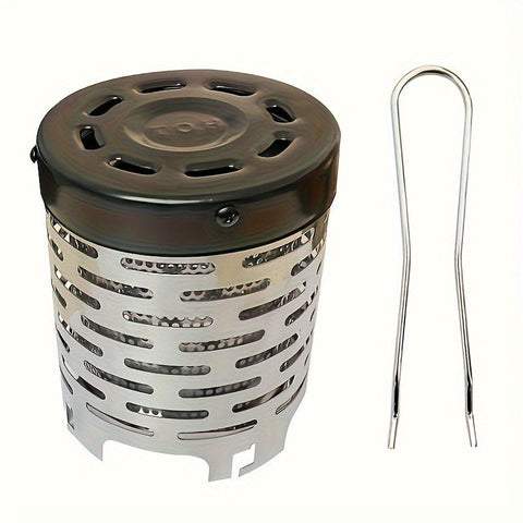 Portable Stainless Steel Camping Heater for Outdoor Cooking and Warming – Perfect for Tent, Snow, Ice Fishing, and Backpacking Trips with Detachable Handle (Black) In Australia - Darrahopens