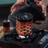 Portable Stainless Steel Camping Heater for Outdoor Cooking and Warming – Perfect for Tent, Snow, Ice Fishing, and Backpacking Trips with Detachable Handle (Black)