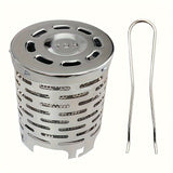 Portable Stainless Steel Camping Heater for Outdoor Cooking and Warming – Perfect for Tent, Snow, Ice Fishing, and Backpacking Trips with Detachable Handle (Black)