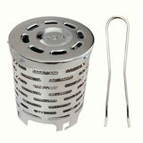 Portable Stainless Steel Camping Heater for Outdoor Cooking and Warming – Perfect for Tent, Snow, Ice Fishing, and Backpacking Trips with Detachable Handle (Silver) In Australia - Darrahopens