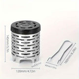 Portable Stainless Steel Camping Heater for Outdoor Cooking and Warming – Perfect for Tent, Snow, Ice Fishing, and Backpacking Trips with Detachable Handle (Silver) In Australia - Darrahopens