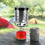Portable Stainless Steel Camping Heater for Outdoor Cooking and Warming – Perfect for Tent, Snow, Ice Fishing, and Backpacking Trips with Detachable Handle (Silver)