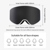 DOTUGE Magnetic Flip-Up Ski Goggles with Dual Frame Design, Anti-Fog HD Lens, Impact-Resistant TPU Frame, and Adjustable Strap for Winter Snow Sports (ObsidianBlack) In Australia - Darrahopens