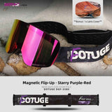 DOTUGE Magnetic Flip-Up Ski Goggles with Dual Frame Design, Anti-Fog HD Lens, Impact-Resistant TPU Frame, and Adjustable Strap for Winter Snow Sports (Rose) In Australia - Darrahopens