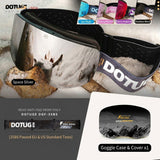 DOTUGE Magnetic Flip-Up Ski Goggles with Dual Frame Design, Anti-Fog HD Lens, Impact-Resistant TPU Frame, and Adjustable Strap for Winter Snow Sports (Rose)