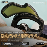 DOTUGE Magnetic Flip-Up Ski Goggles with Dual Frame Design, Anti-Fog HD Lens, Impact-Resistant TPU Frame, and Adjustable Strap for Winter Snow Sports (SpaceSilver) In Australia - Darrahopens