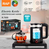Darrahopens Appliances > Kitchen Appliances > Kettles Dual Kettle Electric Tea Maker and Hot Water Boiler Set with Borosilicate Glass Body, Stainless Steel Infuser, and Simultaneous Brewing for Home and Office Use (Black) In Australia - Darrahopens