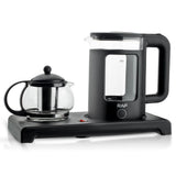 Darrahopens Appliances > Kitchen Appliances > Kettles Dual Kettle Electric Tea Maker and Hot Water Boiler Set with Borosilicate Glass Body, Stainless Steel Infuser, and Simultaneous Brewing for Home and Office Use (Black) In Australia - Darrahopens