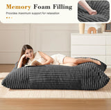 Darrahopens Furniture > Sofas > Sofas & Sofa Beds Convertible Bean Bag Sofa Chair with Memory Foam Filling, Adjustable Multi-Position Lounger for Reading, Sleeping, Gaming, and Home Office in Small Apartments and Living Rooms (Beige) In Australia - Darrahopens