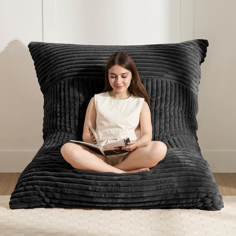 Darrahopens Furniture > Sofas > Sofas & Sofa Beds Convertible Bean Bag Sofa Chair with Memory Foam Filling, Adjustable Multi-Position Lounger for Reading, Sleeping, Gaming, and Home Office in Small Apartments and Living Rooms (Black) In Australia - Darrahopens