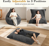 Darrahopens Furniture > Sofas > Sofas & Sofa Beds Convertible Bean Bag Sofa Chair with Memory Foam Filling, Adjustable Multi-Position Lounger for Reading, Sleeping, Gaming, and Home Office in Small Apartments and Living Rooms (Black) In Australia - Darrahopens