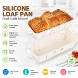 Wholesome Home-Baked Loaves Made Effortlessly with This Flexible Silicone Bread Pan, Perfect for Banana Bread, Meatloaf, Pound Cake, and More — Non-Stick, Even-Heating, and Built to Last with a Reinforcing Stainless Steel Frame to Keep Its Shape Bake Afte
