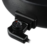Electric Pizza Pan with Non-Stick Surface and Glass Lid, Adjustable Temperature Control for Home Baking and Grilling (Black)