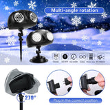 LED Snowflake Projection Owl Light, Dual Lens Dynamic Snowfall Effect for Indoor Christmas Decor and Outdoor Garden Waterproof Landscape Lighting (Black)