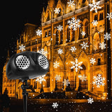 LED Snowflake Projection Owl Light, Dual Lens Dynamic Snowfall Effect for Indoor Christmas Decor and Outdoor Garden Waterproof Landscape Lighting (Black)