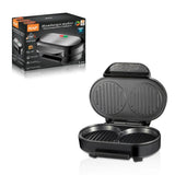 Darrahopens Appliances > Kitchen Appliances > Speciality Appliances RAF R.253 Household Hamburger Maker with Dual Non-Stick Cooking Plates, 1000W Even Heating, Opens Flat for Eggs and Patties, Compact Countertop Breakfast Sandwich Machine for Home Kitchens (Black) In Australia - Darrahopens
