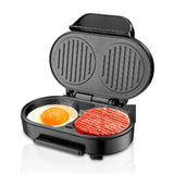 Darrahopens Appliances > Kitchen Appliances > Speciality Appliances RAF R.253 Household Hamburger Maker with Dual Non-Stick Cooking Plates, 1000W Even Heating, Opens Flat for Eggs and Patties, Compact Countertop Breakfast Sandwich Machine for Home Kitchens (Black) In Australia - Darrahopens