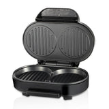 Darrahopens Appliances > Kitchen Appliances > Speciality Appliances RAF R.253 Household Hamburger Maker with Dual Non-Stick Cooking Plates, 1000W Even Heating, Opens Flat for Eggs and Patties, Compact Countertop Breakfast Sandwich Machine for Home Kitchens (Black) In Australia - Darrahopens