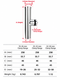 Marine Grade Stainless Steel Fishing Rod Holder with Adjustable Clamp for Boat Rail Mount, 360 Degree Rotatable Side Mount Tackle Rack for Yacht Kayak Fishing (A, 32-50mm)