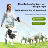 Dual-Head Retractable Dog Leash with Bright LED Flashlight and Built-in Waste Bag Dispenser – Walk Two Dogs Safely at Night with 360° Tangle-Free Control and Reflective Webbing (Red) In Australia - Darrahopens