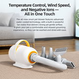 Smart Pet Grooming Dryer with Adjustable Speed Temperature and Replaceable Nozzles for Quick Drying and Loose Hair Removal After Bathing for Cats and Dogs at Home (Upgraded Blow & Suction Pet Dryer) In Australia - Darrahopens