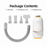 Smart Pet Grooming Dryer with Adjustable Speed Temperature and Replaceable Nozzles for Quick Drying and Loose Hair Removal After Bathing for Cats and Dogs at Home (Upgraded Blow & Suction Pet Dryer)
