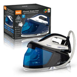 Professional Steam Iron with 1.5L Detachable Water Tank, Ceramic Soleplate, and Auto Shut-Off – Ideal for Home Garment Care, Curtain Smoothing, and Light Commercial Use (Blue)