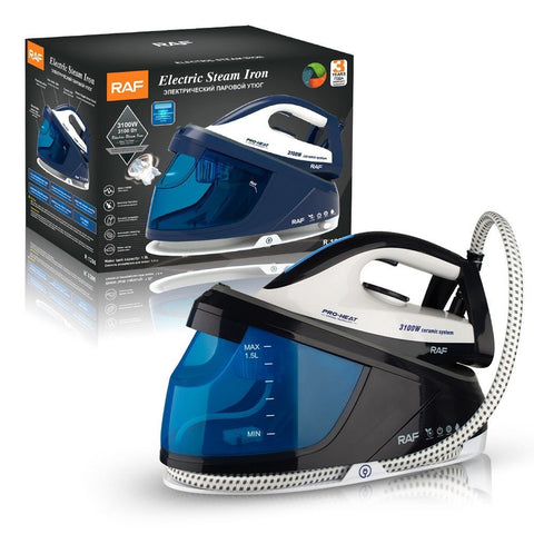 Professional Steam Iron with 1.5L Detachable Water Tank, Ceramic Soleplate, and Auto Shut-Off – Ideal for Home Garment Care, Curtain Smoothing, and Light Commercial Use (Blue)