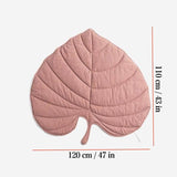 Ginkgo Leaf Shaped Pet Mat – Thickened Multi-Use Plush Blanket & Cushion for Cats and Dogs, All-Season Floor Bed, Crate Pad and Cozy Throw (Pink)