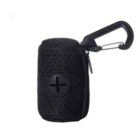 Portable Poop Bag Holder Dispenser for Dog Walking – Mesh Roll Bag Storage Case with Carabiner Clip, Easy One-Hand Pull for Outdoor Pet Waste Cleanup (Black) In Australia - Darrahopens