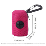 Portable Poop Bag Holder Dispenser for Dog Walking – Mesh Roll Bag Storage Case with Carabiner Clip, Easy One-Hand Pull for Outdoor Pet Waste Cleanup (Pink) In Australia - Darrahopens