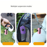 Portable Poop Bag Holder Dispenser for Dog Walking – Mesh Roll Bag Storage Case with Carabiner Clip, Easy One-Hand Pull for Outdoor Pet Waste Cleanup (Pink)