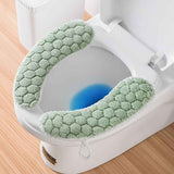 Premium Soft Plush Toilet Seat Cover with Anti-Slip Base, Universal Fit for Standard Toilets, 4 Colors Available for Cozy Bathroom Comfort (Green) In Australia - Darrahopens