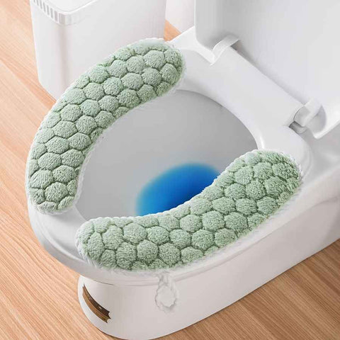 Premium Soft Plush Toilet Seat Cover with Anti-Slip Base, Universal Fit for Standard Toilets, 4 Colors Available for Cozy Bathroom Comfort (Green) In Australia - Darrahopens