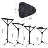 Adjustable Portable Folding Stool with Aluminum Alloy Telescopic Legs for Outdoor Camping, Fishing, Hiking, and Beach Lounging – Compact Tripod Seat with Slope Mode, Carry Bag Included (Black)