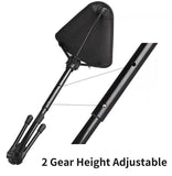 Adjustable Portable Folding Stool with Aluminum Alloy Telescopic Legs for Outdoor Camping, Fishing, Hiking, and Beach Lounging – Compact Tripod Seat with Slope Mode, Carry Bag Included (Black)