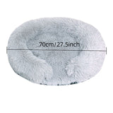 USB-Powered Heated Round Pet Bed with Removable Washable Cover, 5-Level Temperature and Timer Control, Cozy Plush Warming Nest for Small Dogs and Cats Indoor Winter Use (MultiColor, 70cm)
