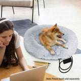 USB-Powered Heated Round Pet Bed with Removable Washable Cover, 5-Level Temperature and Timer Control, Cozy Plush Warming Nest for Small Dogs and Cats Indoor Winter Use (Grey, 70cm) In Australia - Darrahopens