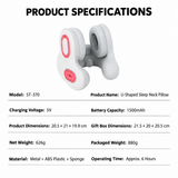 Multifunctional U-Shaped Neck Pillow Massager with Heat Red Light Therapy ANC Noise Cancellation Bluetooth Audio and Hands-Free Calling for Home Office and Travel Relaxation (White) In Australia - Darrahopens