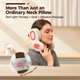 Multifunctional U-Shaped Neck Pillow Massager with Heat Red Light Therapy ANC Noise Cancellation Bluetooth Audio and Hands-Free Calling for Home Office and Travel Relaxation (White)