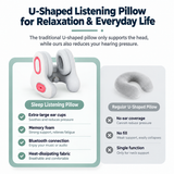 Multifunctional U-Shaped Neck Pillow Massager with Heat Red Light Therapy ANC Noise Cancellation Bluetooth Audio and Hands-Free Calling for Home Office and Travel Relaxation (White)