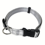 Reflective Dog Collar with Adjustable Nylon Webbing – Safe & Visible Pet Gear for Walks, Outdoor Adventures, and Nighttime Visibility (M, Red) In Australia - Darrahopens