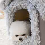 Plush Pet House with Detachable Cushion – Cozy, Warm, and Stylish Indoor Cat or Small Dog Bed – Soft Faux Fur Hideaway with Doorway – Perfect for Year-Round Comfort and Relaxation (L, Brown)